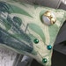 SUPER SALE- Shabby Chic Pin Cushion with button decoration and rolled rosette- Filled with Bamboo & Organic Flax Seed