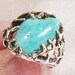 Turquoise Ring in OOAK Sterling Silver, Size 7 1/4 - H1001