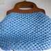 Vintage RESERVED FOR MICHAELPurse Blue Straw with Wood Handle Beach Summer Purse Resortwear