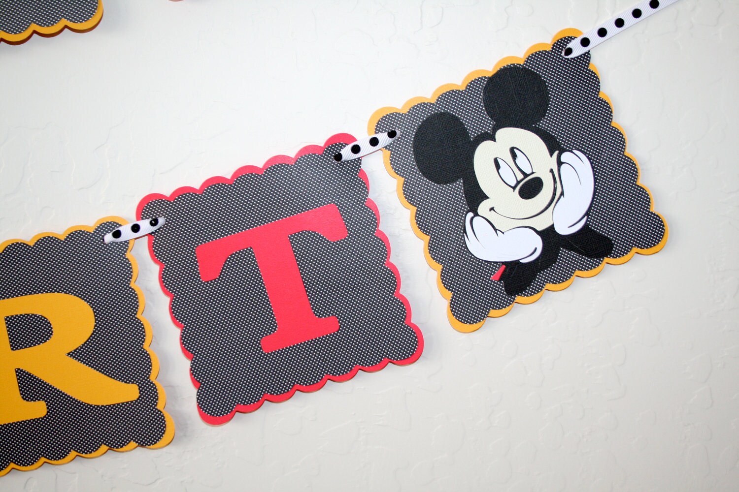 Mickey Mouse Birthday Banner Disney HAPPY BIRTHDAY sign