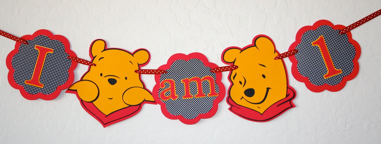 Pooh Bear 1st Birthday Highchair Banner by StudioDris on Etsy