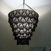 Venise Lace Faux Chandelier Pendant Lamp Shade 'Black'