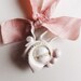 Pink choker necklace shabby chic filigree on rosebud silk bow ribbon - OOAK handmade ceramic