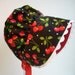 Toddler Girl Bonnet Red Cherries Red Pin Dot