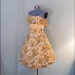 1950s Yellow Sunflower Print Tea Length Prom Party Summer Dress Size Small SALE