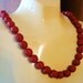 Vintage Beautifully Hand Carved Chinese Cinnabar Beads Necklace