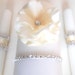 Vintage glam wedding unity candle set- ivory inspired -SALE