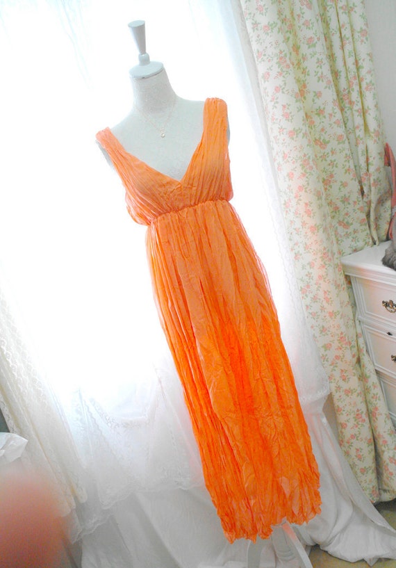 orange goddess dress
