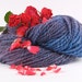 Handspun Yarn - Purple and Blue - Bulky Merino, Lavender among the Roses