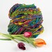 Handspun Art Yarn, Rainbow Beehive Yarn, Tulip Festival, by WoolWench