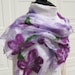 ooak nuno felted scarf with purple flowers