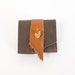 2x2 Business Card Case in Brown Leather with Burnt Orange Detail
