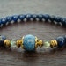 Women's Strength & Intuition Mala Bracelet - Lapis Lazuli and Labradorite Mala Bracelet - Yoga, Buddhist, Jewelry, Meditation, Prayer Beads