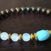 Women's Healing Mala Bracelet - Amazonite Quartz & Moonstone Healing Mala Bracelet - Yoga, Buddhist, Prayer Beads, Jewelry, Meditation
