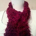Warm, Long Maroon Scarf/ Soft Red Crocheted Scarf: Women's Fuzzy Scarf