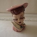 Vintage Pink Ceramic Glamour Lady Head Vase Circa 1957 Signed And Dated By The Artist