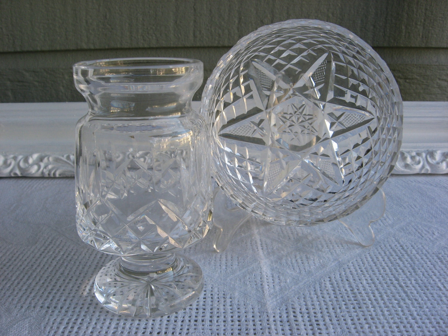 Vintage Waterford Crystal Condiment Jar Lismore Pattern And