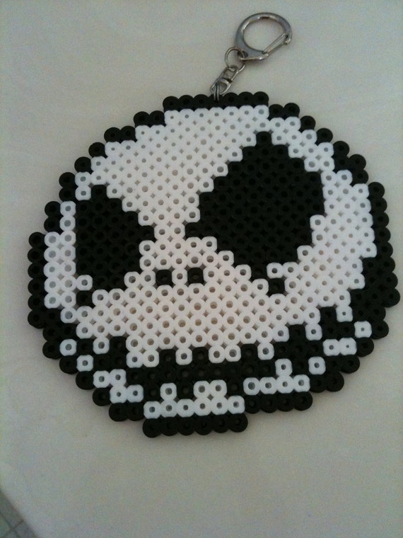 hama ghost bead to Jack Perler Bead Skellington Items Keychain similar