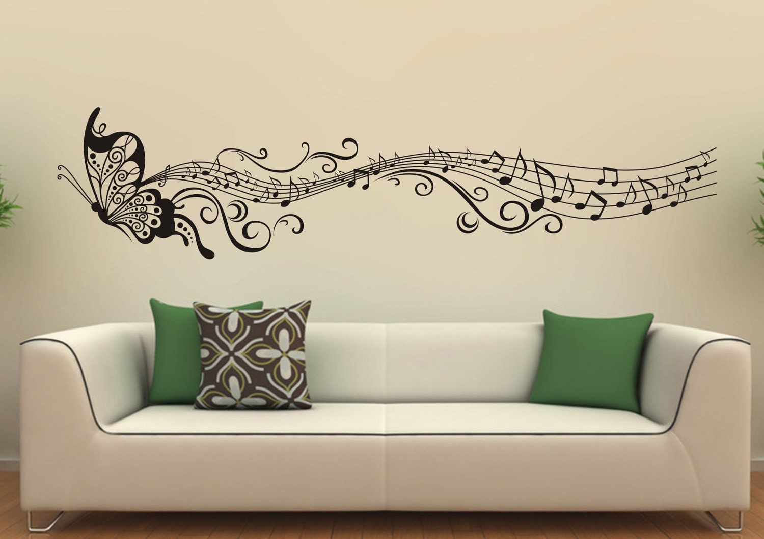 Music Butterfly Wall  Decals  Wall  Stickers  Vinyl Wall  Decor 