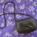 SUPER ADORABLE woven black satin bow evening bag with rope strap