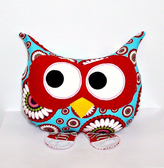 Items similar to Stuffed Owl Plush Throw Pillow Animal Decorative Bed