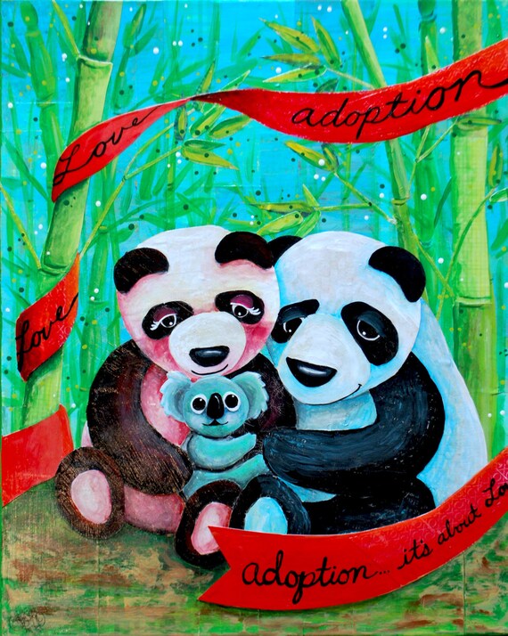 Items similar to Pandas Adopt a Koala - Art Print 11" x 14" on Etsy