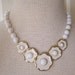 Vintage Necklace, 50's Style White and Gold