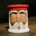 Hand Carved Santa / Vintage Wood Thread Spool / OOAK / Primitive / Christmas Decoration / Blue Ridge Mountains, Virginia / Hand Whittled /