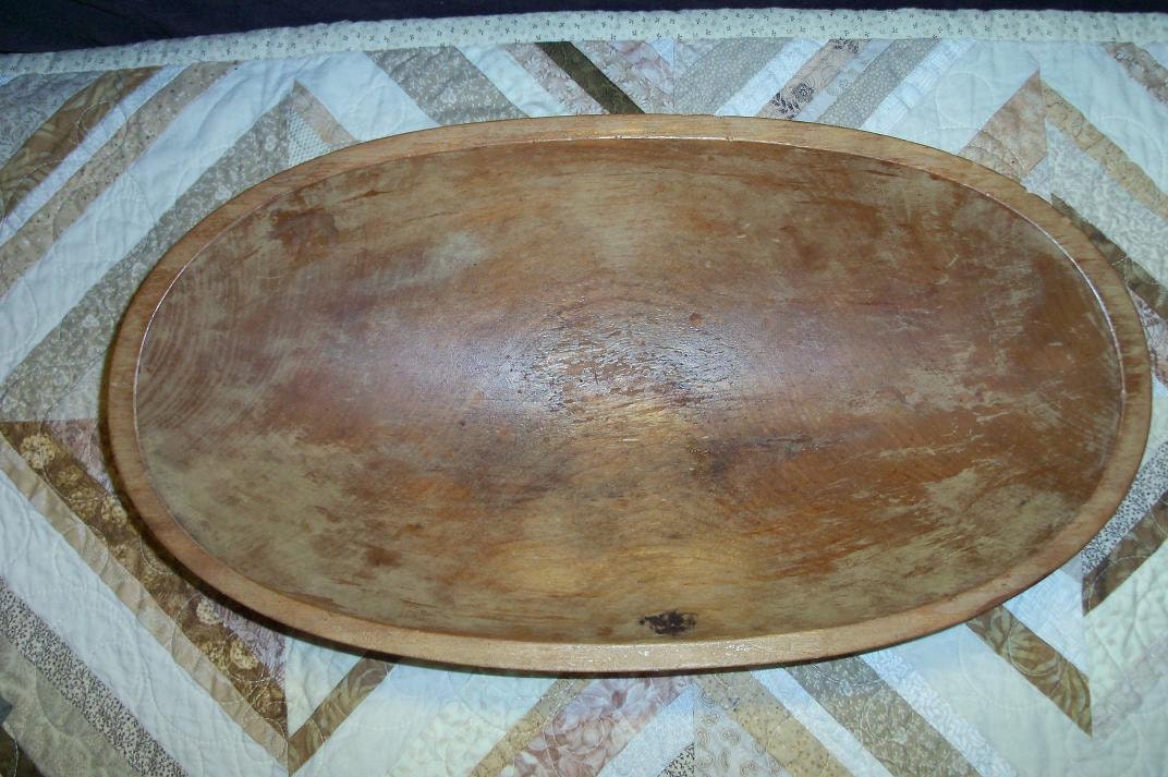 Treen Large Oblong Wooden Bowl
