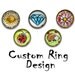 Custom ring - Hand painted ring - Summer jewelry - OOAK wearable art - personalized