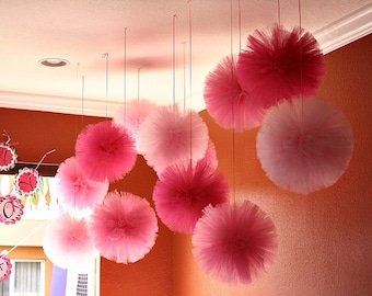Set of (8) Poms for birthday parties baby showers and more