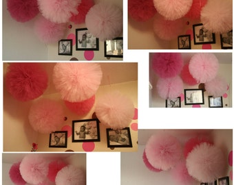 Tulle poms set of 12