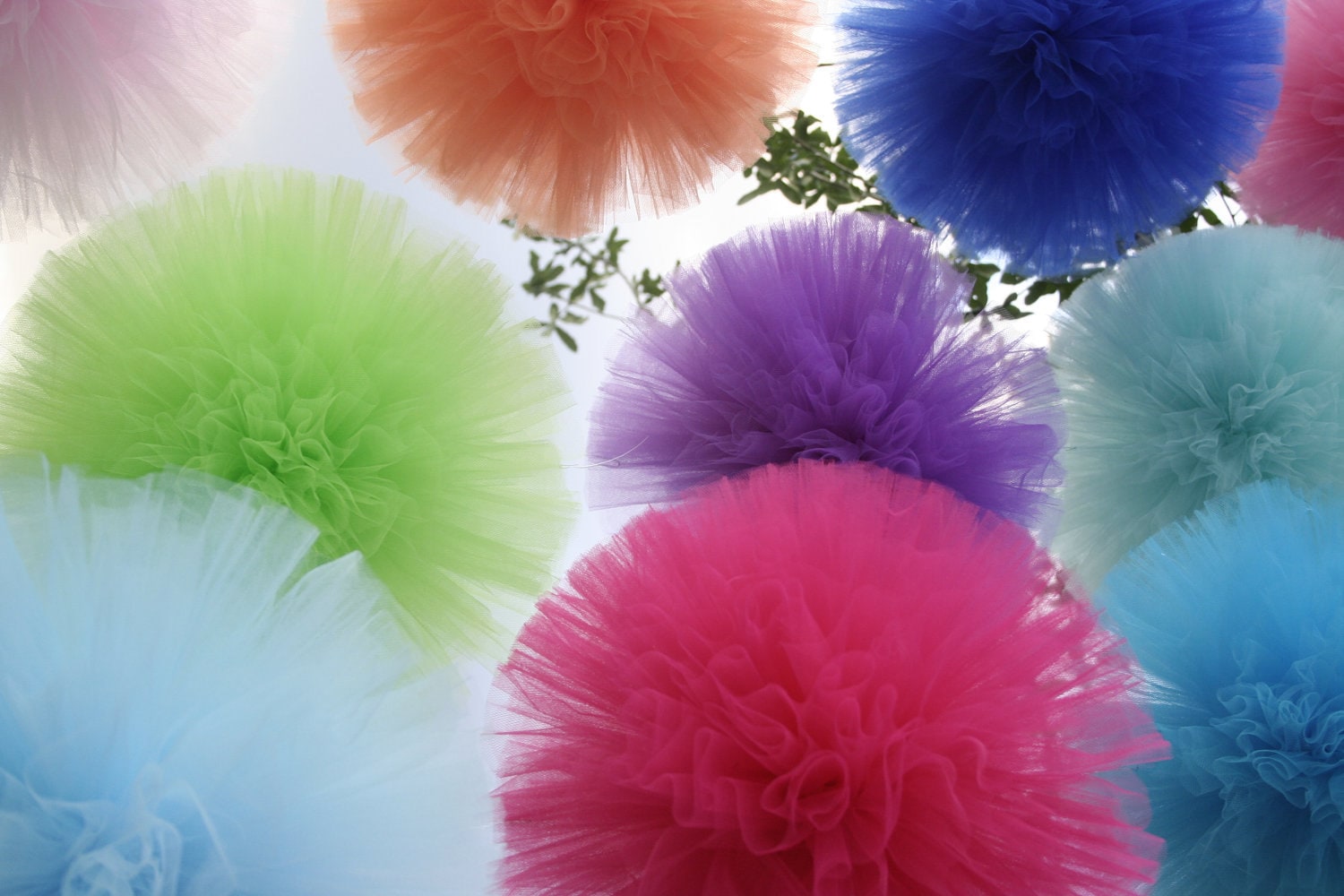Tulle pom poms.... set of 4 for nurseries