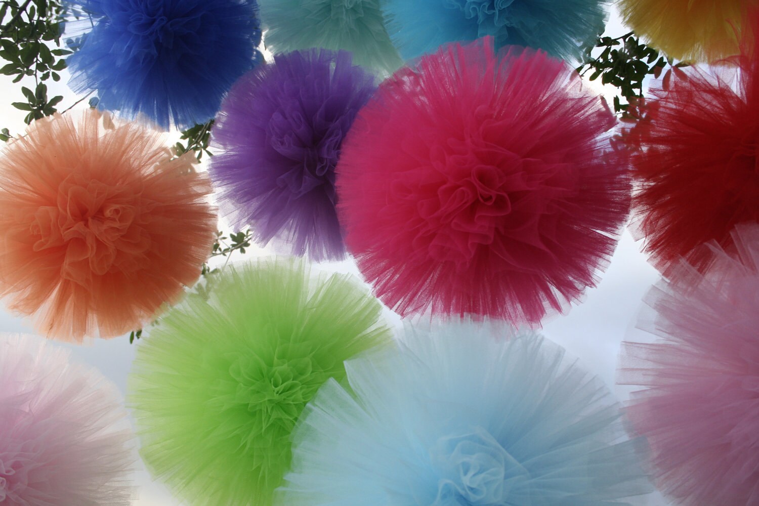 Tulle pom poms.... set of 4 for nurseries