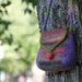 Petite Felted Purse, Wool Clutch (purple and pink)