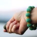 Boiled Wool Felt Bracelet, Two-Tone Bumpy Bangle (teal green / honey mustard yellow)