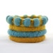 Bangle in Felt, Set of 4 Bracelets (sea blue and french mustard)