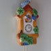 Miniature Cuckoo Clock Wall Pocket, Novalty Planter, Clock Wall Vase