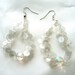 Upcycled plastic bottle earrings Plastic Ice with a glass bead - made of plastic sequins