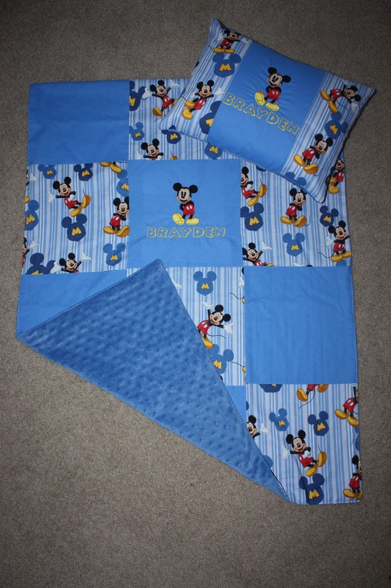 Boy Mickey Mouse Toddler Blanket & Pillow set