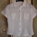 Classic,vintage designer,ladies,crisp white linen,short sleeved,fitted shirt.small.
