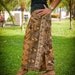 Thai Fisherman Pants, Cotton, Batik, Golden Brown w Thai Blue Design UNISEX