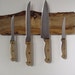 Live edge magnetic knife rack in knotty Alder