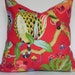 SALE-Decorative Pillow Cover 20X20 P Kaufmann Home Decor Fabric Throw Pillow-Accent Pillow-Living Room Pillow-Red-Tropical