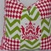 Sale - Christmas Patchwork 20X20 Pillow Cover-Premier Prints Home Decor Fabric-Chartreuse Green Lipstick Red-Throw Pillow-Zig Zag Pillow