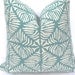 Last One-Both Sides-19x19-(fits 20X20 Insert)Decorative Pillow Cover-Geometric Diamond Print Home Decor Fabric-Turquoise-White-Throw Pillow