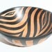 WOODEN AFRICAN BOWL - Painted Zebra skin design - Hand carved