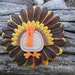 Thanksgiving Hair Clip - Turkey Hair Clip - Holiday Hair Bow - Thanksgiving Hair Bow - Brown Orange Yellow Hair Clip