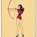 1947 Calendar Girl Pin-Up Cheesecake Art Beautiful Long Legged Short Shorts With Bow & Arrow High Heels