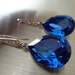 Blue Sapphire Earrings Crystal Teardrop Swarovski Blue Wedding Jewelry Bridal Earrings Zirconia Vintage Earrings Blue earrings Sapphire